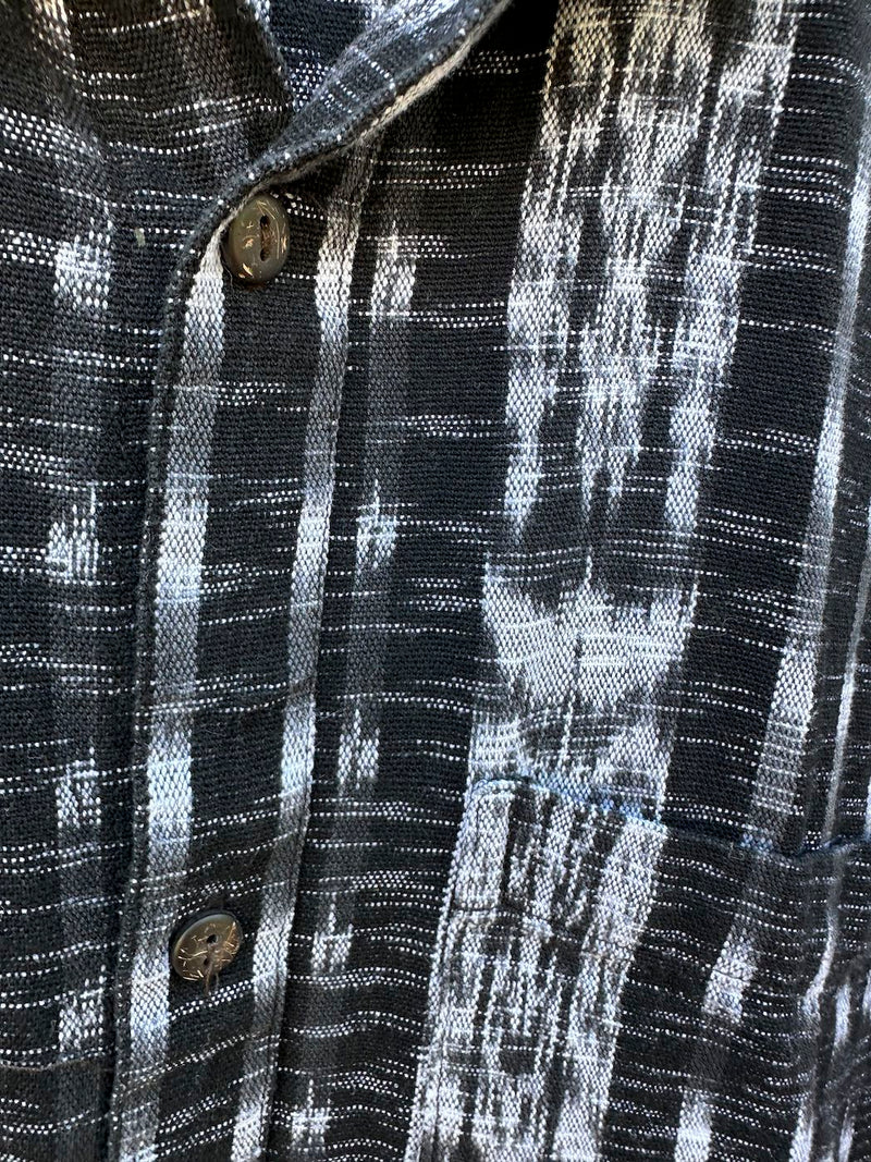 Black and White Cotton Guatemalan Shirt