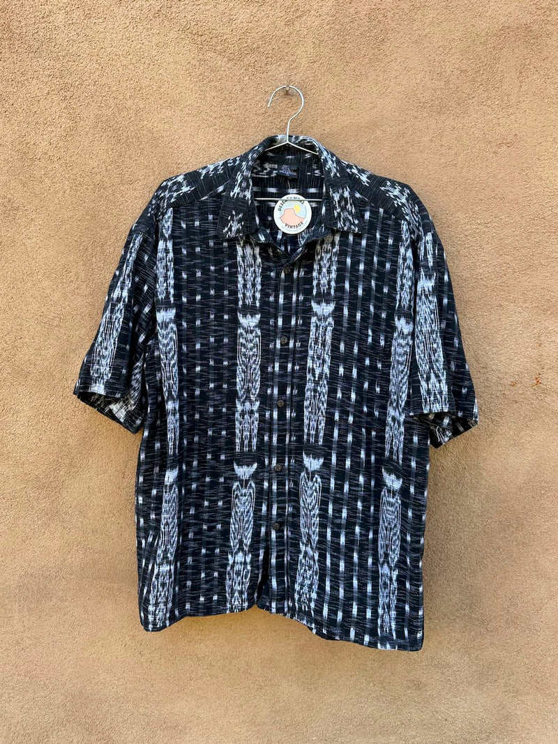 Black and White Cotton Guatemalan Shirt