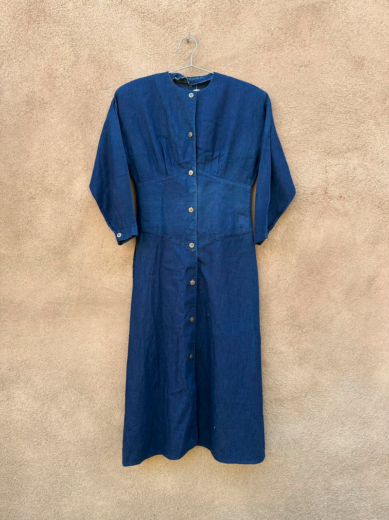 Handmade Old Western Style Denim Dress - Made by Beth