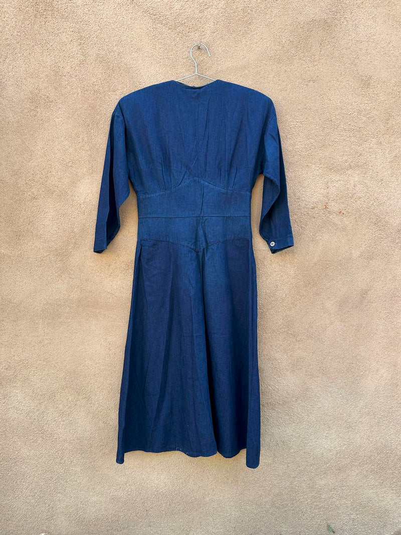Handmade Old Western Style Denim Dress - Made by Beth