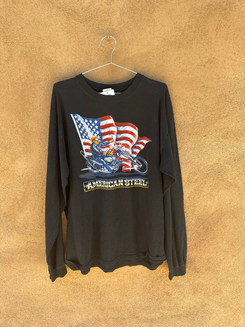 Long Sleeve American Steel Biker Tee