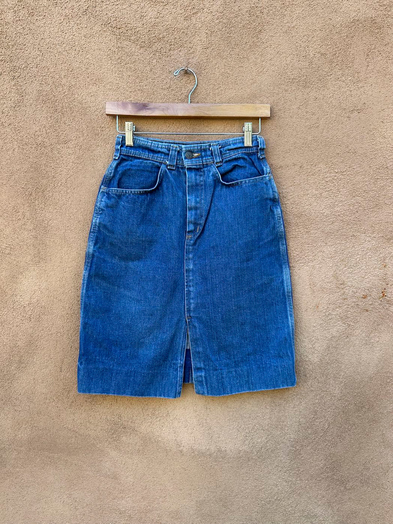 1980's Denim Skirt with Western Theme by Shades, 24" waist