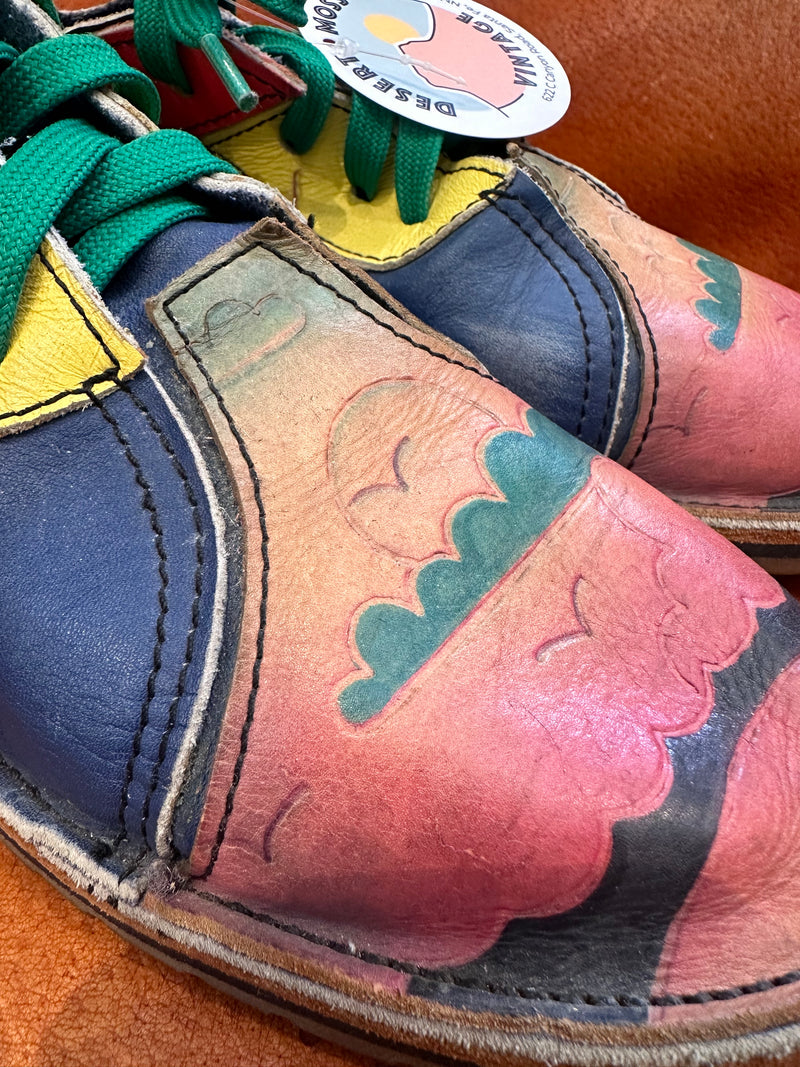 Hand Made, Hand Painted Funky Ankle Boots 7.5/8