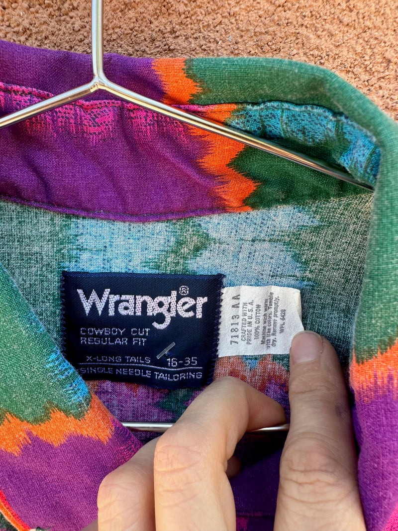 Colorful Wrangler Rodeo Cowboy Cut Shirt - Made in USA - Brushpopper