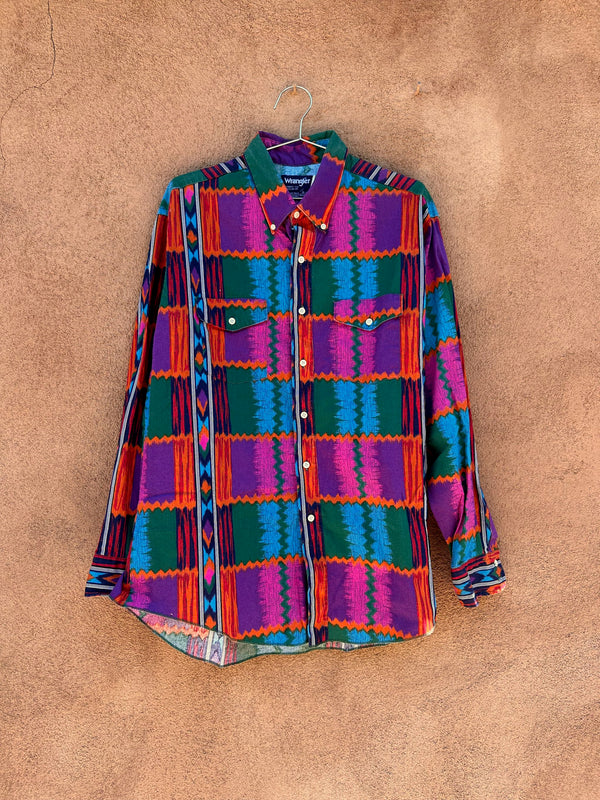 Colorful Wrangler Rodeo Cowboy Cut Shirt - Made in USA - Brushpopper