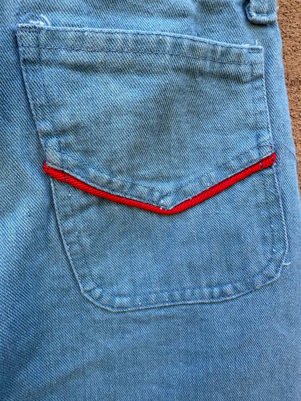 1970's Era Skirt with Red Piping on Pockets, 24" waist
