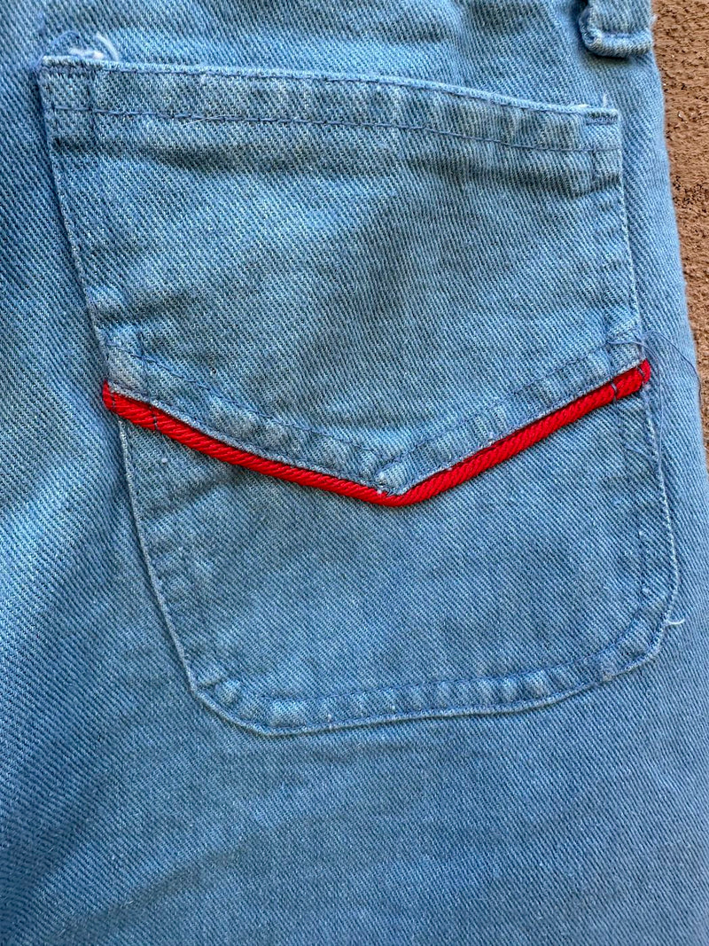 1970's Era Skirt with Red Piping on Pockets, 24" waist