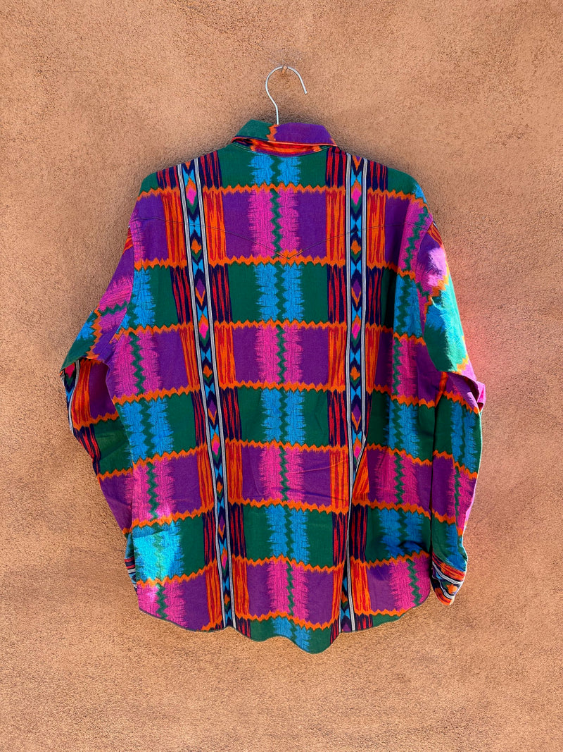 Colorful Wrangler Rodeo Cowboy Cut Shirt - Made in USA - Brushpopper