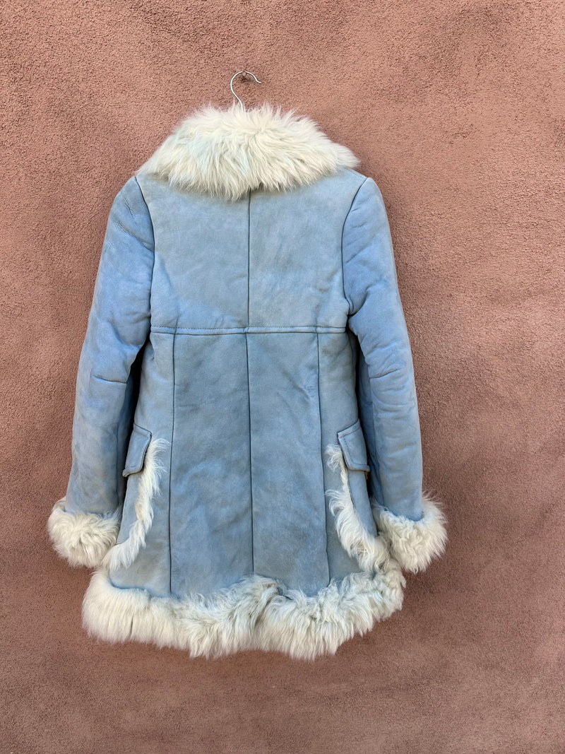 Baby Blue Mod Style Shearling Coat