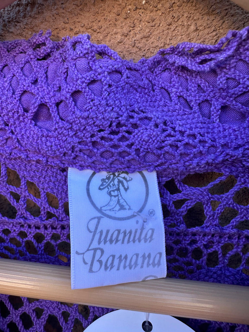 Purple Juanita Banana Mexican Tie Dress - as is