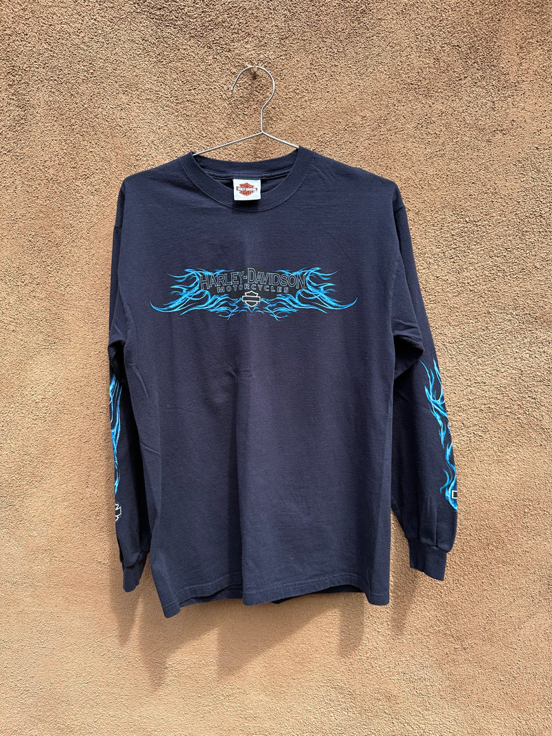 Blue Flame Long Sleeve Harley Tee - Mankato, MN