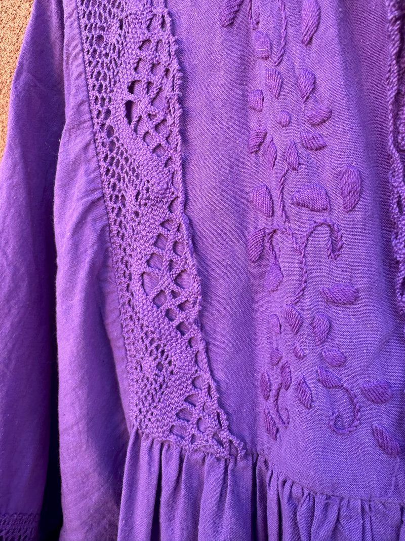 Purple Juanita Banana Mexican Tie Dress - as is