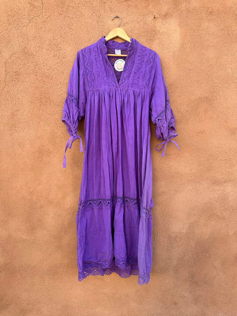 Purple Juanita Banana Mexican Tie Dress - as is
