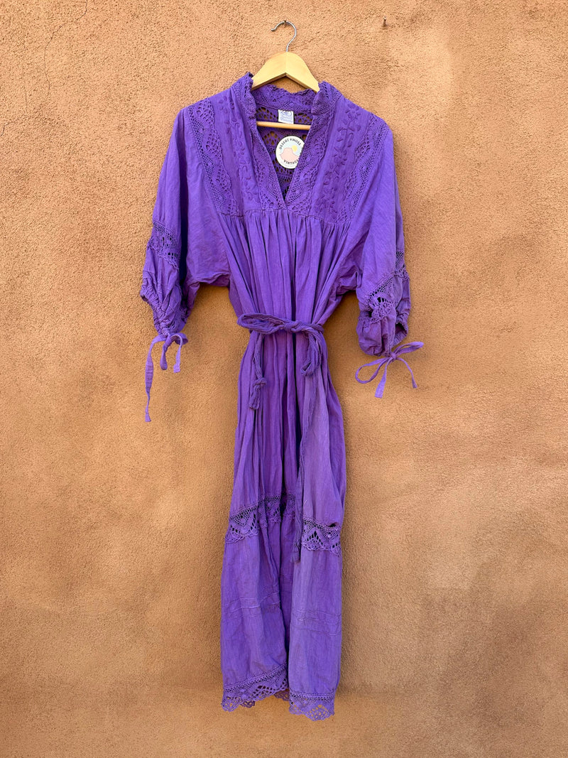 Purple Juanita Banana Mexican Tie Dress - as is