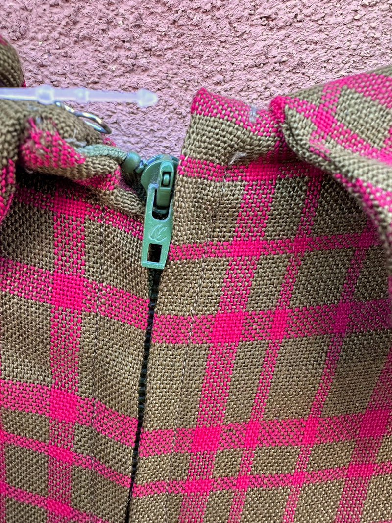 1950's Red & Olive Dress with Peter Pan Collar