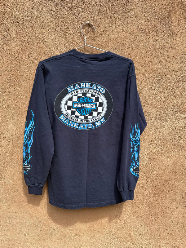 Blue Flame Long Sleeve Harley Tee - Mankato, MN