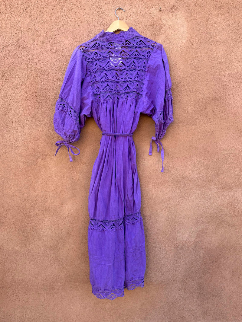 Purple Juanita Banana Mexican Tie Dress - as is