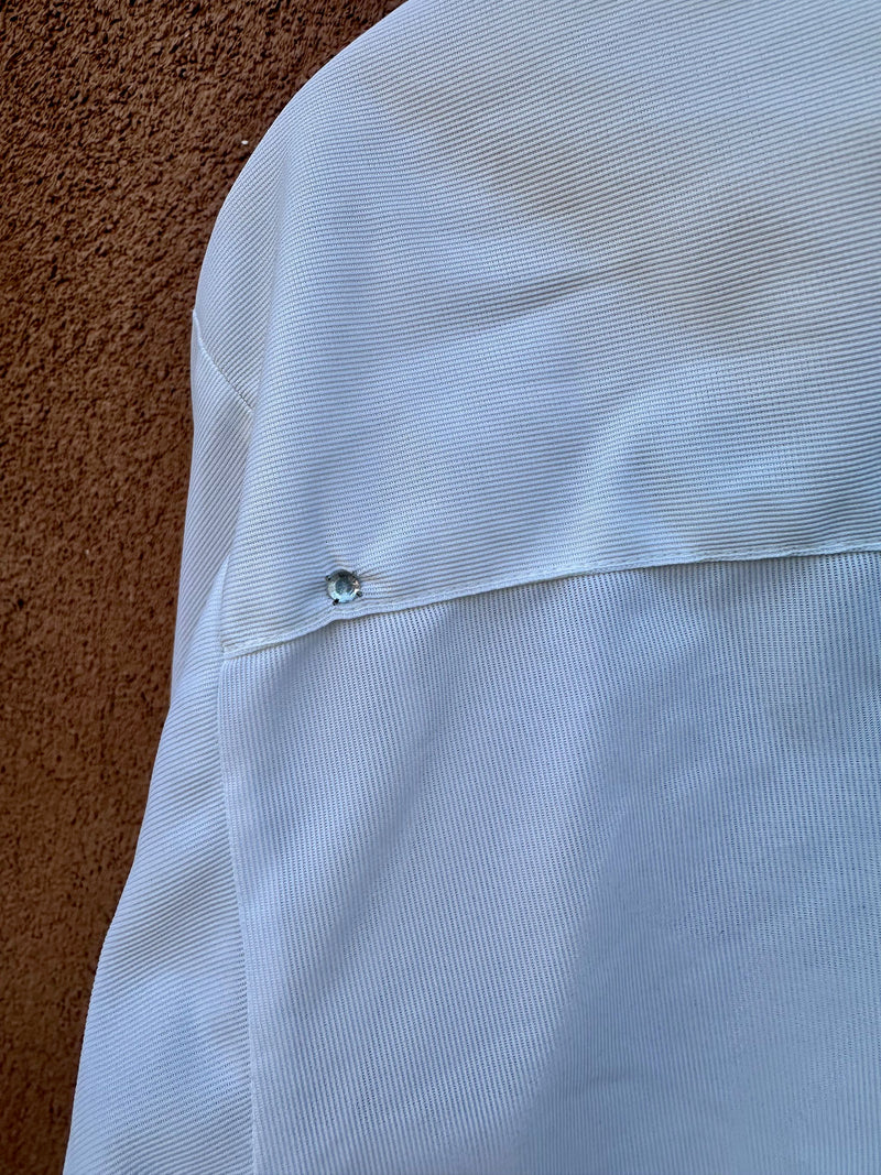 1960's White H Bar C California Ranchwear Boot & Saddle Embroidery Shirt