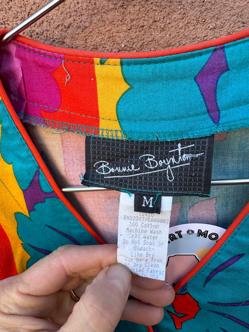 Bonnie Boynton Colorful Button Up Boxy Blouse