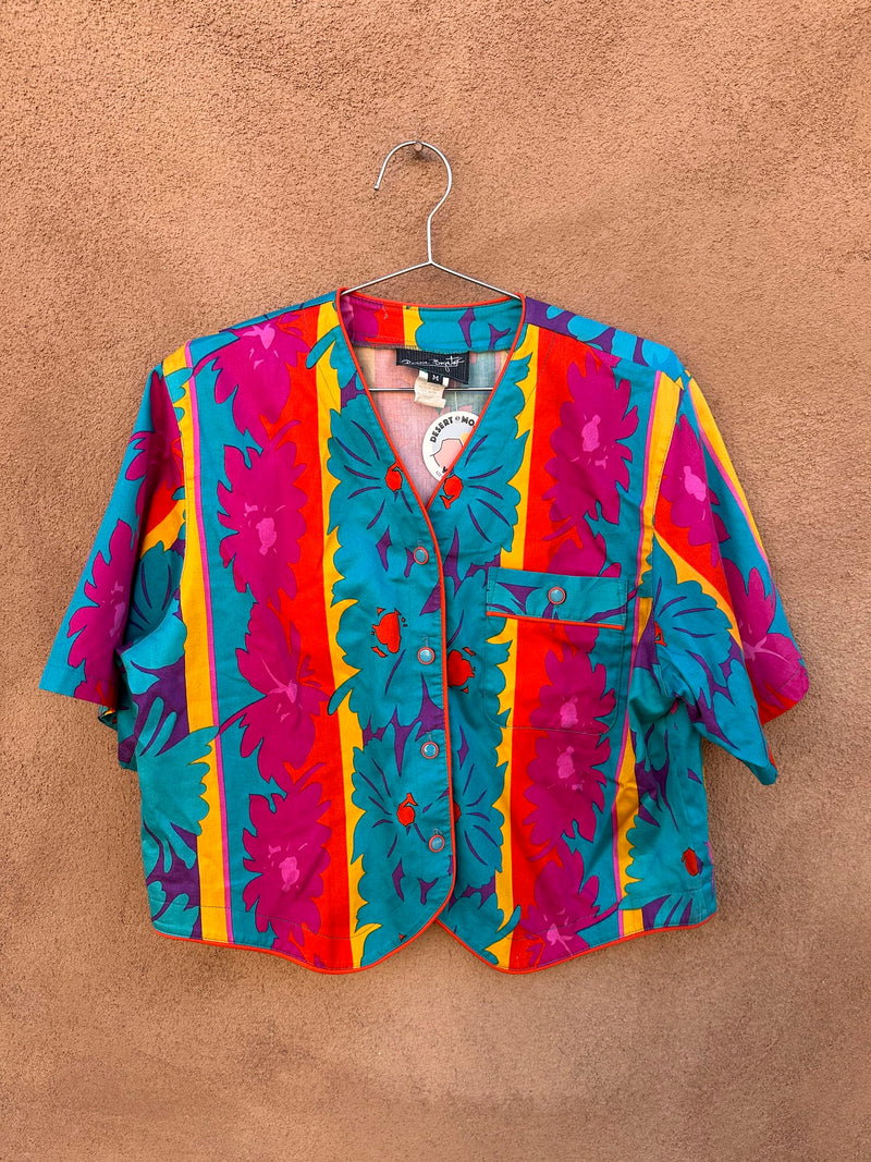 Bonnie Boynton Colorful Button Up Boxy Blouse