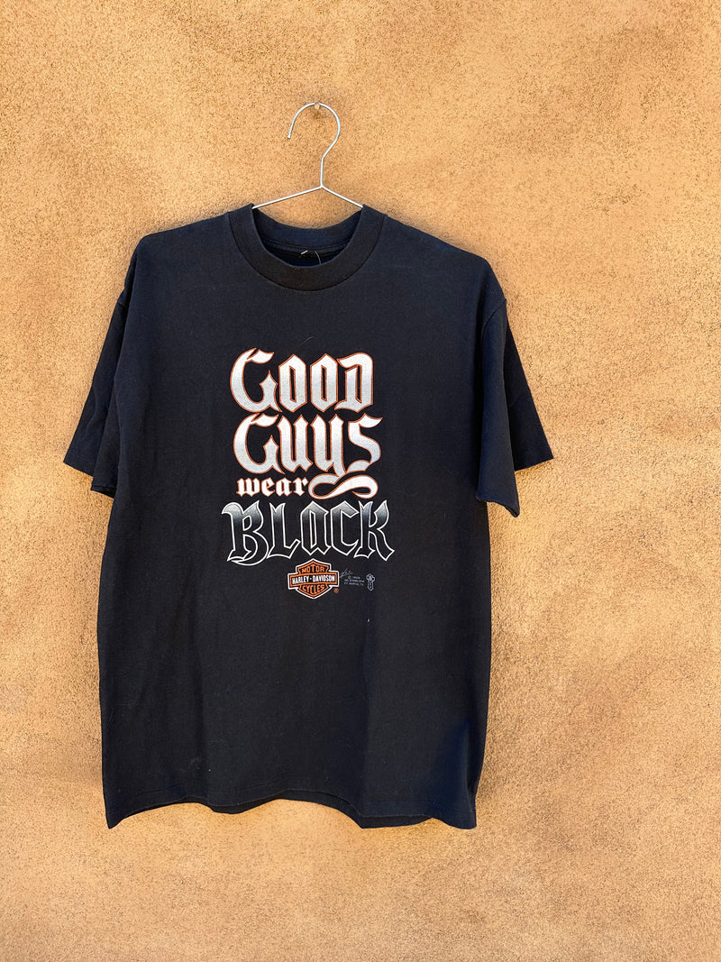 Harley Good Guys Wear Black 3D Emblem 1986 Tee