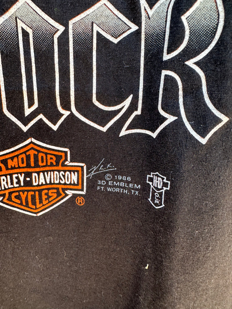 Harley Good Guys Wear Black 3D Emblem 1986 Tee