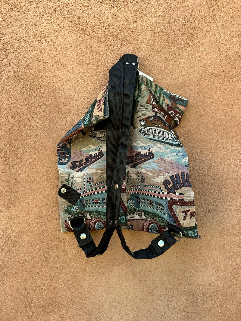 Route 66 Tapestry Backpack with Stash Pocket