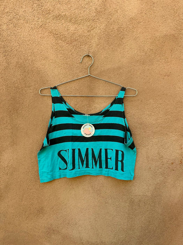 Cropped "Summer" Striped Tank Top