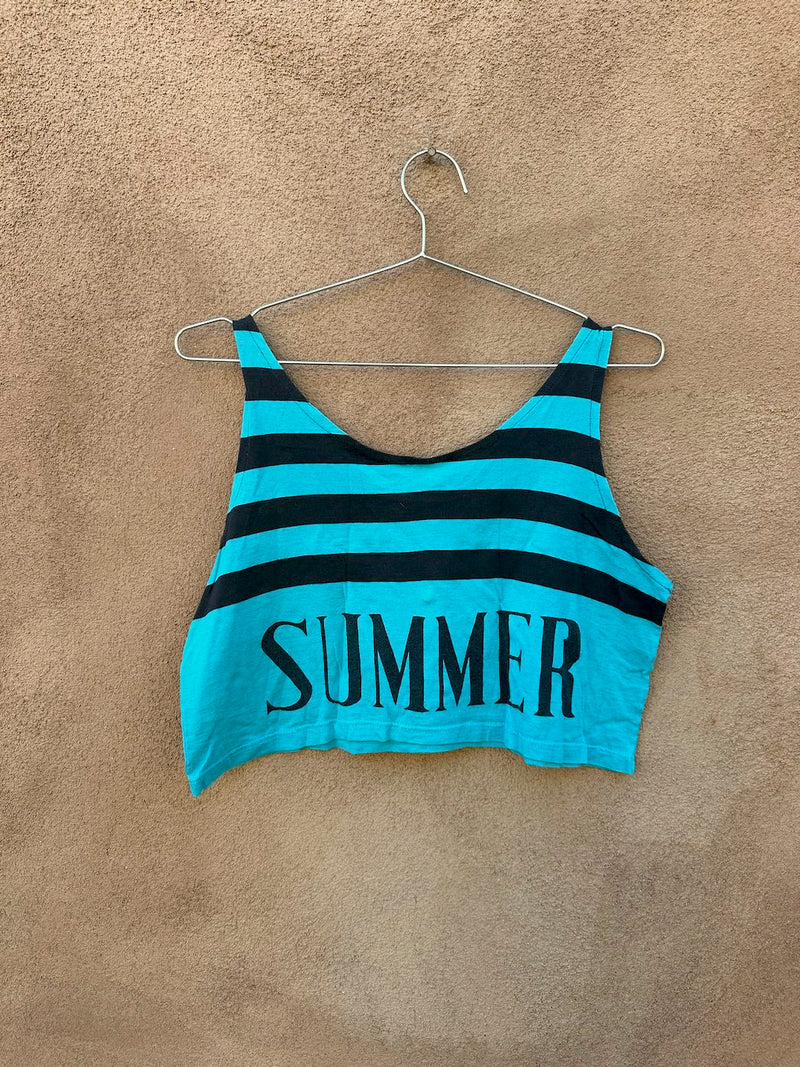 Cropped "Summer" Striped Tank Top