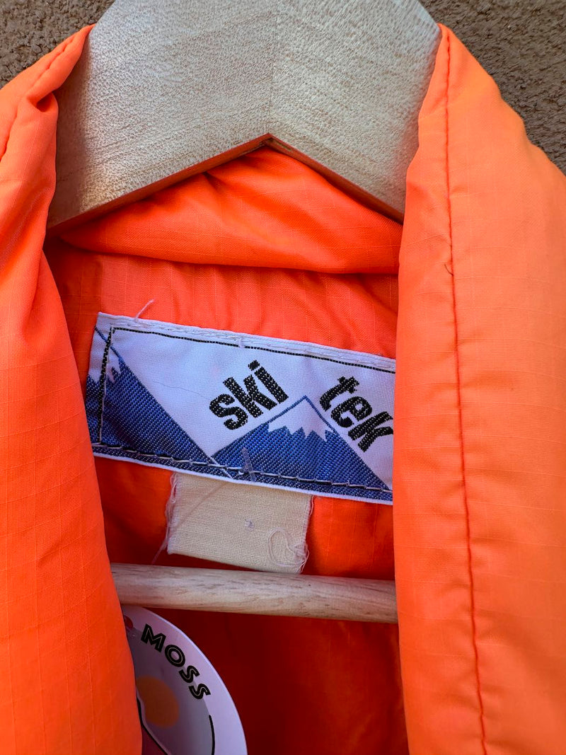 1970's Hunter Orange Ski Tek Vest - as is