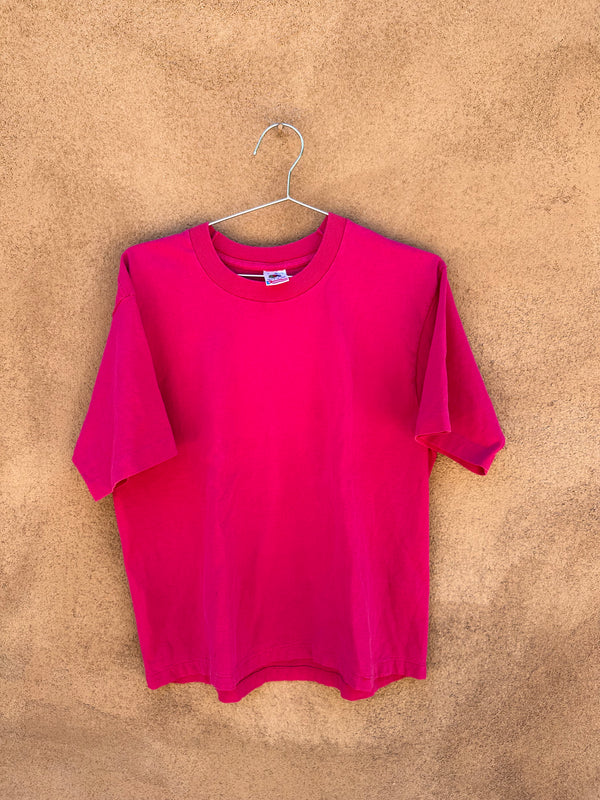 Magenta Cropped Large 80's T-shirt