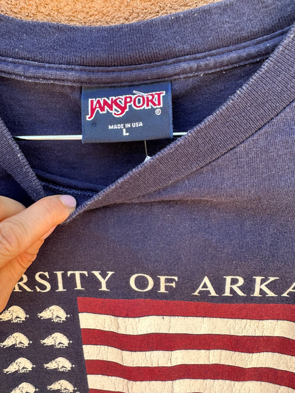 Woo Pig Sooie American Flag (University of Arkansas) T-shirt