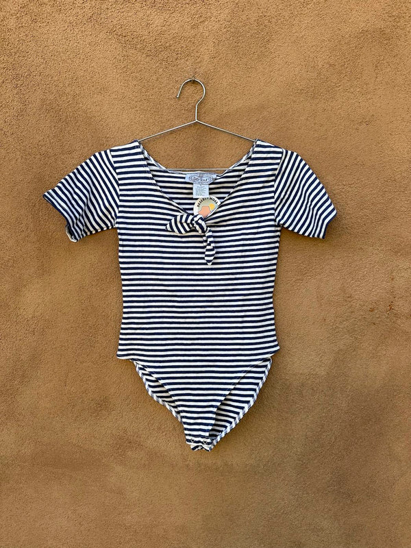 1980's Bonjour Striped Bodysuit