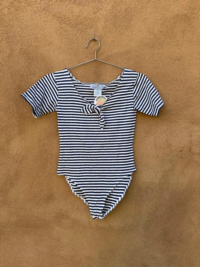 1980's Bonjour Striped Bodysuit