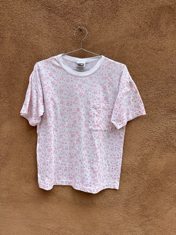 Trend Basics Floral Pink Pocket T-shirt