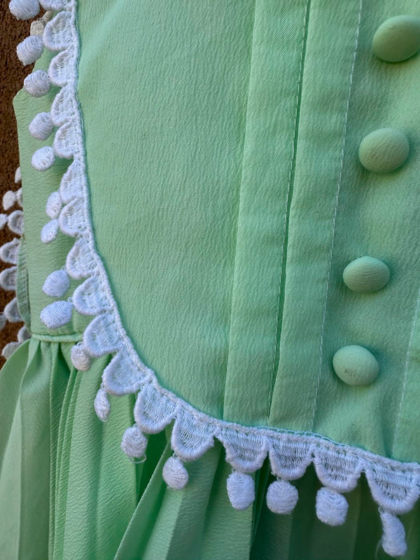 1960's Bow Age Green Girl's Dress - size 4