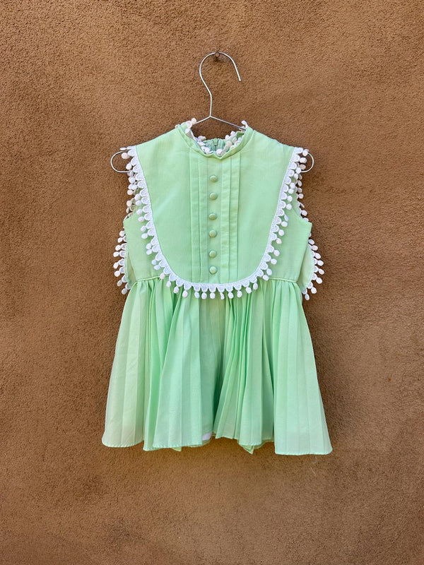 1960's Bow Age Green Girl's Dress - size 4
