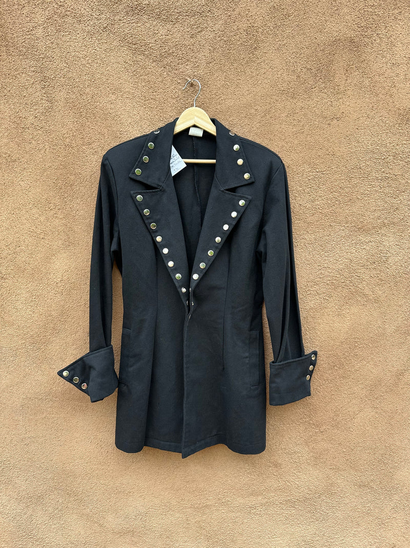 Fredricks of Hollywood Black Denim Jacket with Silver Studs