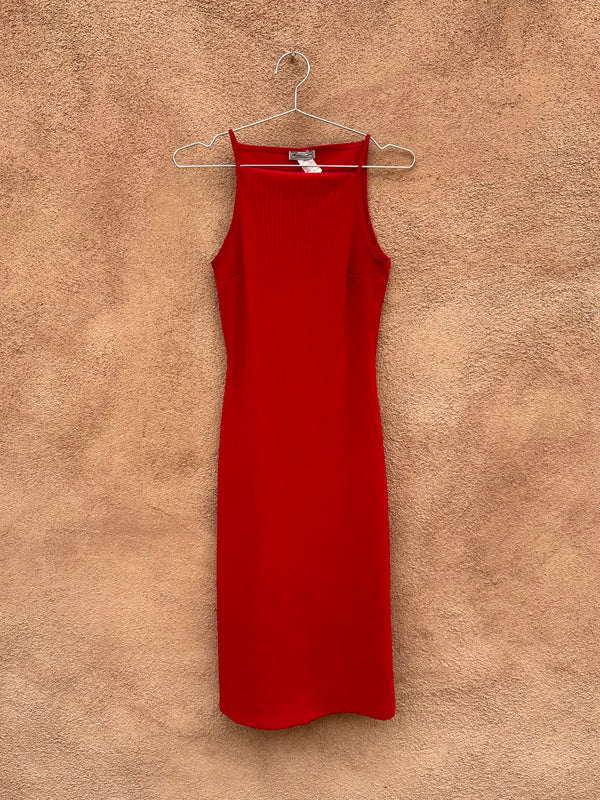 Fitted 90's Red Sleeveless Dress - Evolution Not Revolution