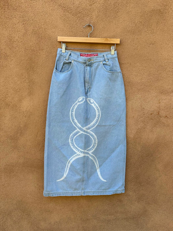 Double Helix Snakes Denim Skirt - No Excuses