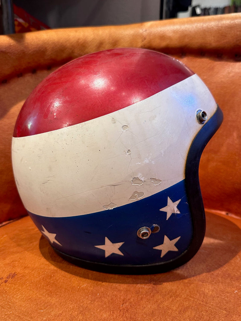 1980 captain america motorcycle helmet Vintage 1960's Open Face Captain America/Easy Rider Helmet – DESERT MOSS VINTAGE