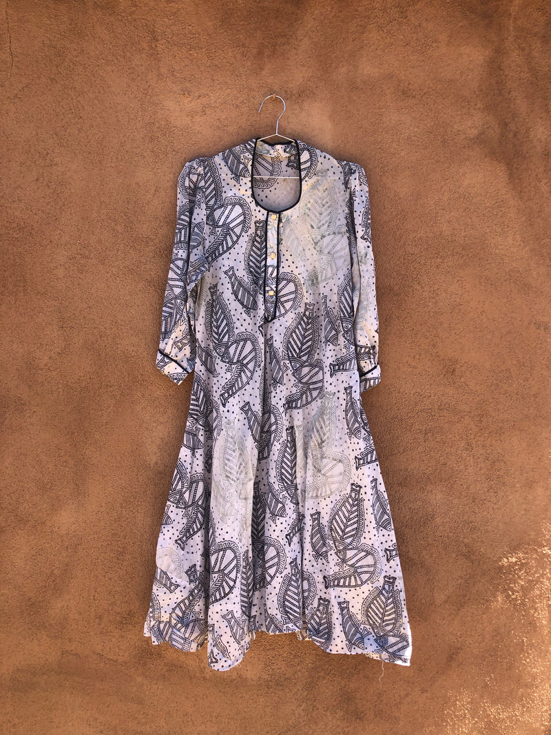 Lightweight Ethnic Fish Print Dress