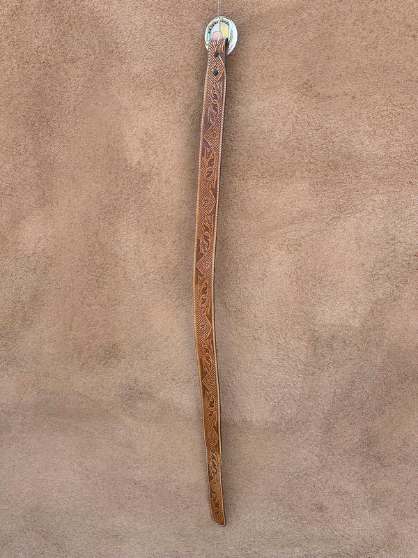 M & F Western Products Embossed Leather Belt, 34