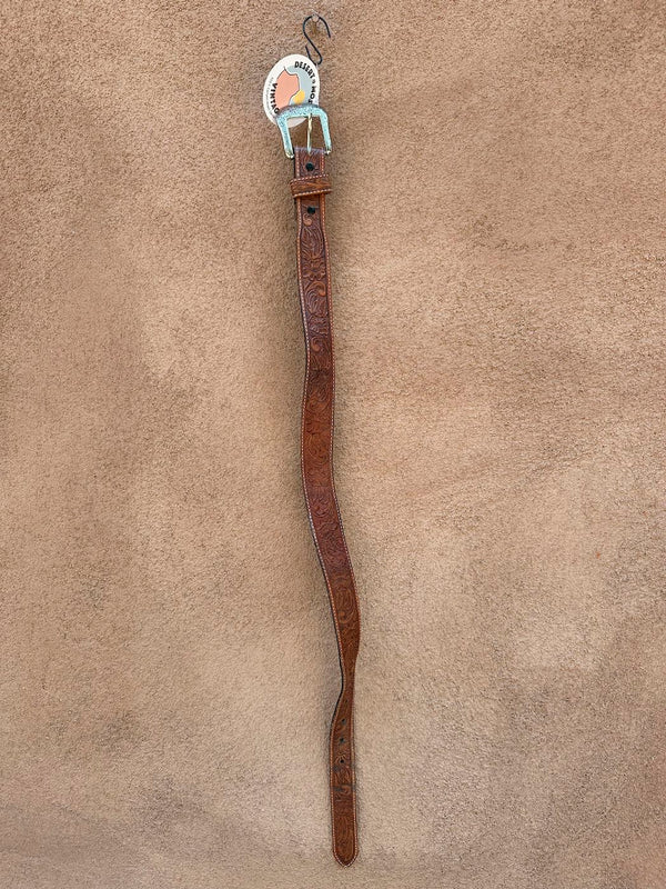 Embossed Leather Justin Kids Belt - Made in USA