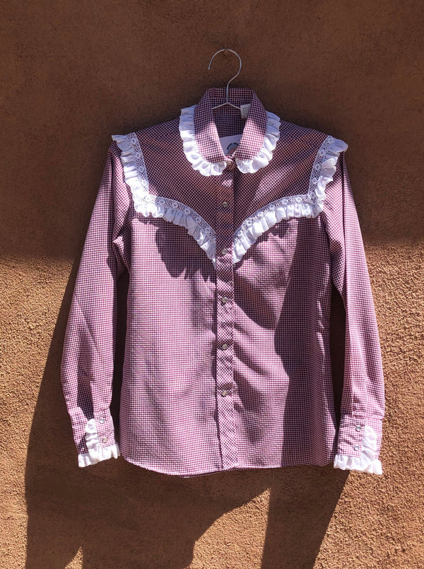 Gingham Country Chic Western Blouse