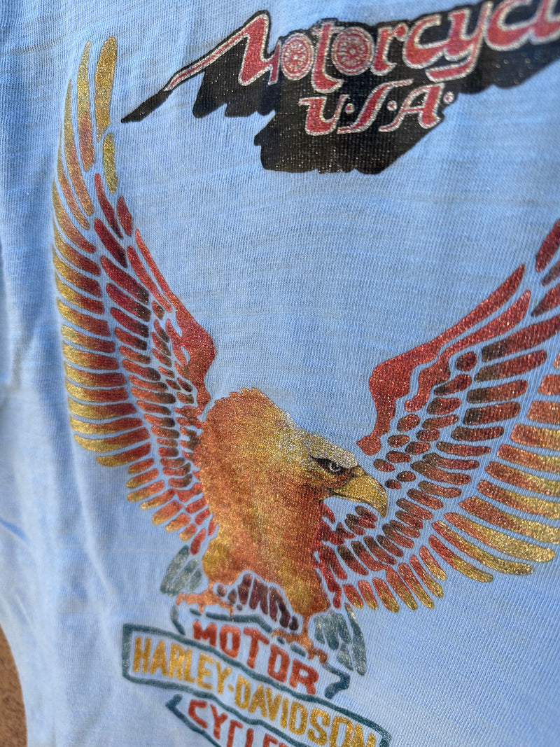 1970's Single Stitch Motorcycle USA Harley T-shirt