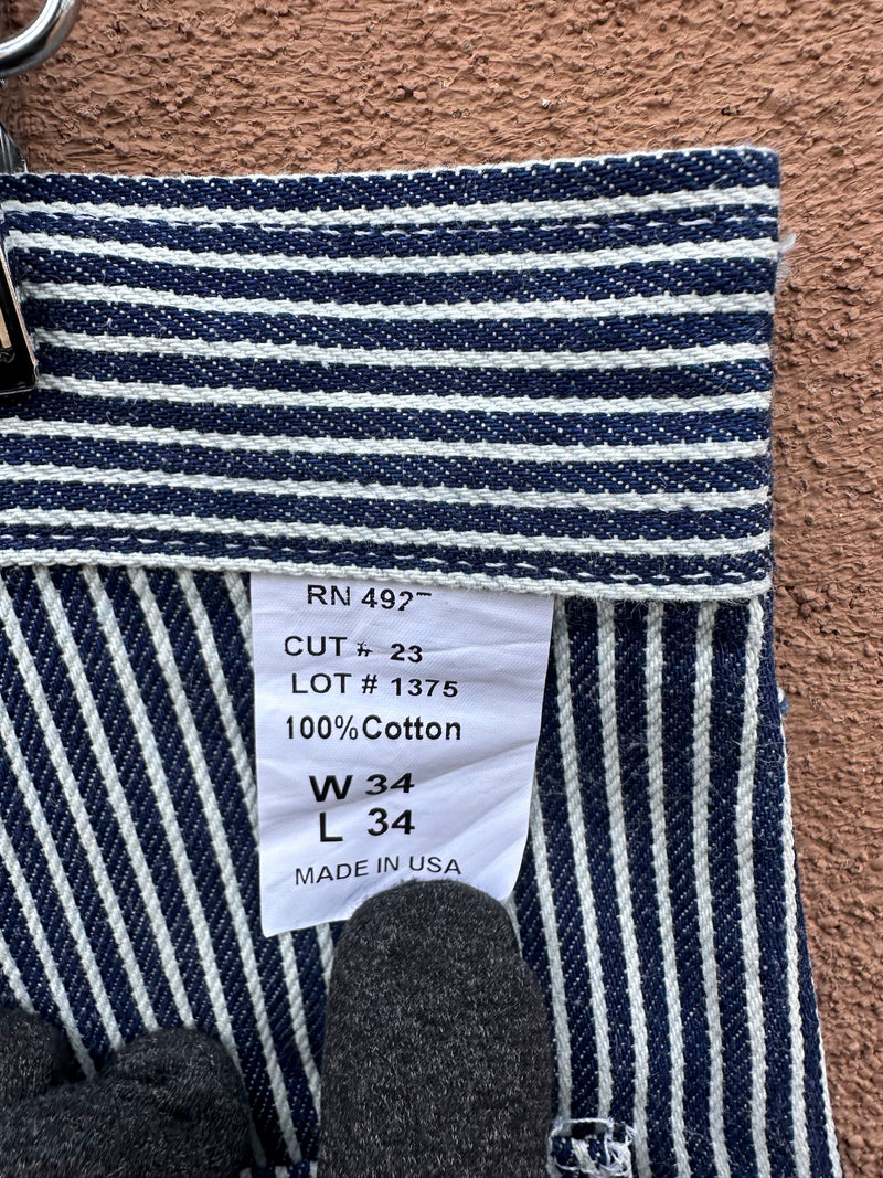 Stan Ray 50th Anniversary Hickory Stripe Carpenter Jeans 34 x 34