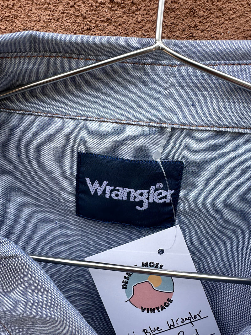 Light Blue Wrangler Long Sleeve Pearl Snap Shirt