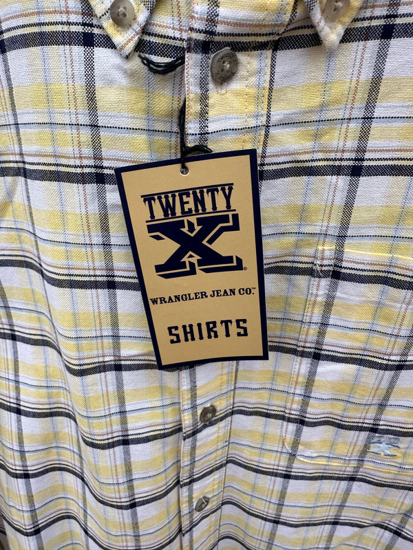 20X Wrangler Yellow/Black Plaid Shirt s/m