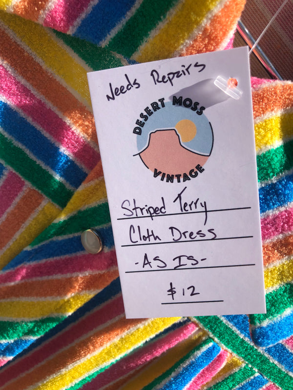 Striped Terry Cloth Dress - As Is, Needs Repairs